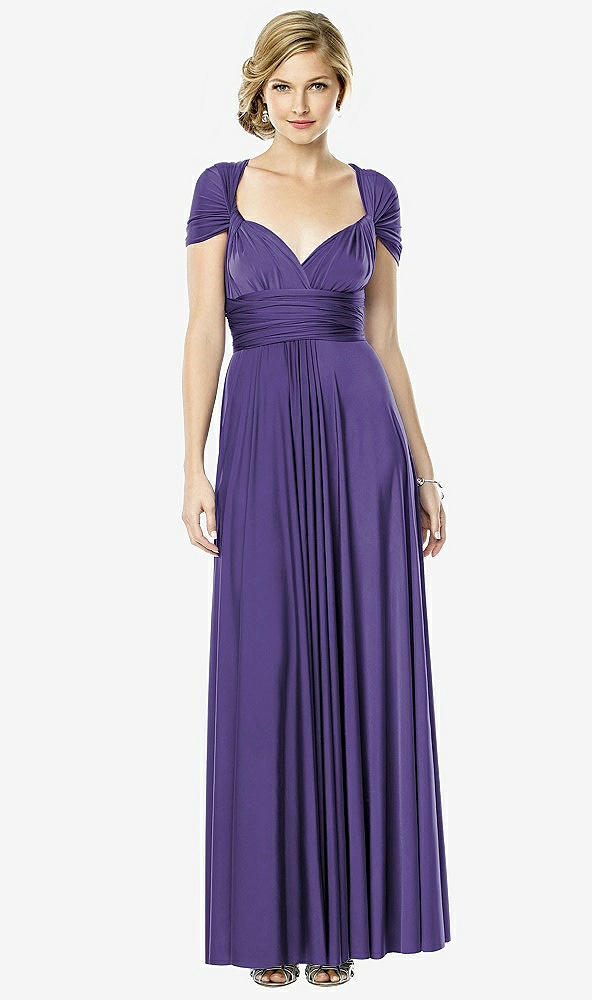 Front View - Regalia - PANTONE Ultra Violet Twist Wrap Convertible Maxi Dress