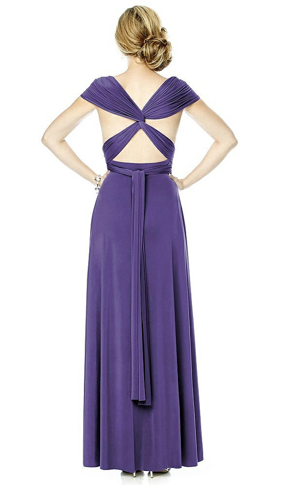 Back View - Regalia - PANTONE Ultra Violet Twist Wrap Convertible Maxi Dress