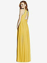 Rear View Thumbnail - Marigold Cutout Open-Back Shirred Halter Maxi Dress