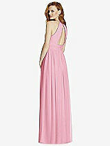 Rear View Thumbnail - Peony Pink Cutout Open-Back Shirred Halter Maxi Dress