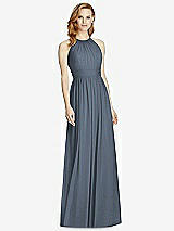 Front View Thumbnail - Silverstone Cutout Open-Back Shirred Halter Maxi Dress