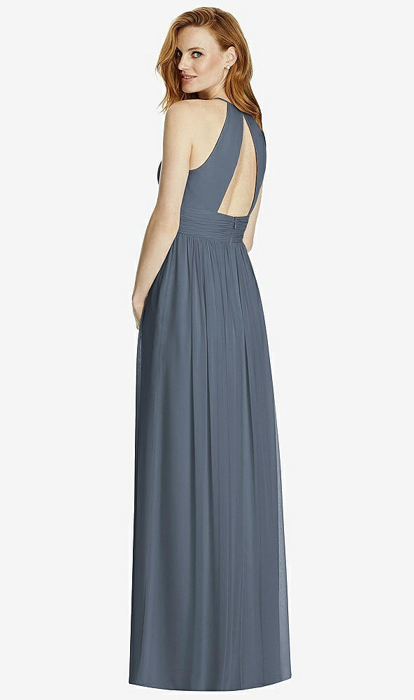 Back View - Silverstone Cutout Open-Back Shirred Halter Maxi Dress