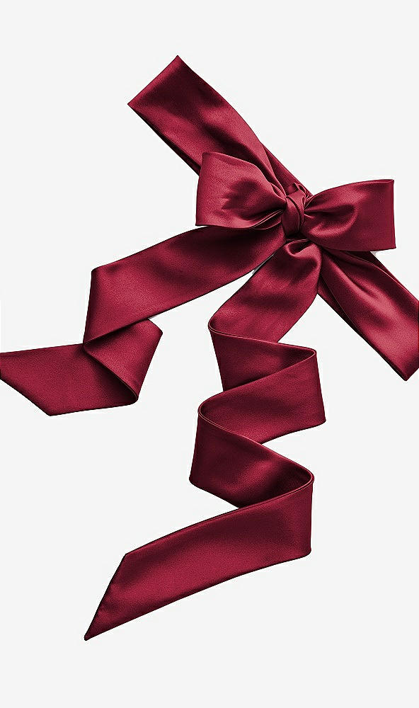 Back View - Burgundy Satin Twill Flower Girl Sash