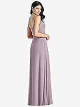 Rear View Thumbnail - Lilac Dusk Tie-Shoulder Chiffon Maxi Dress with Front Slit