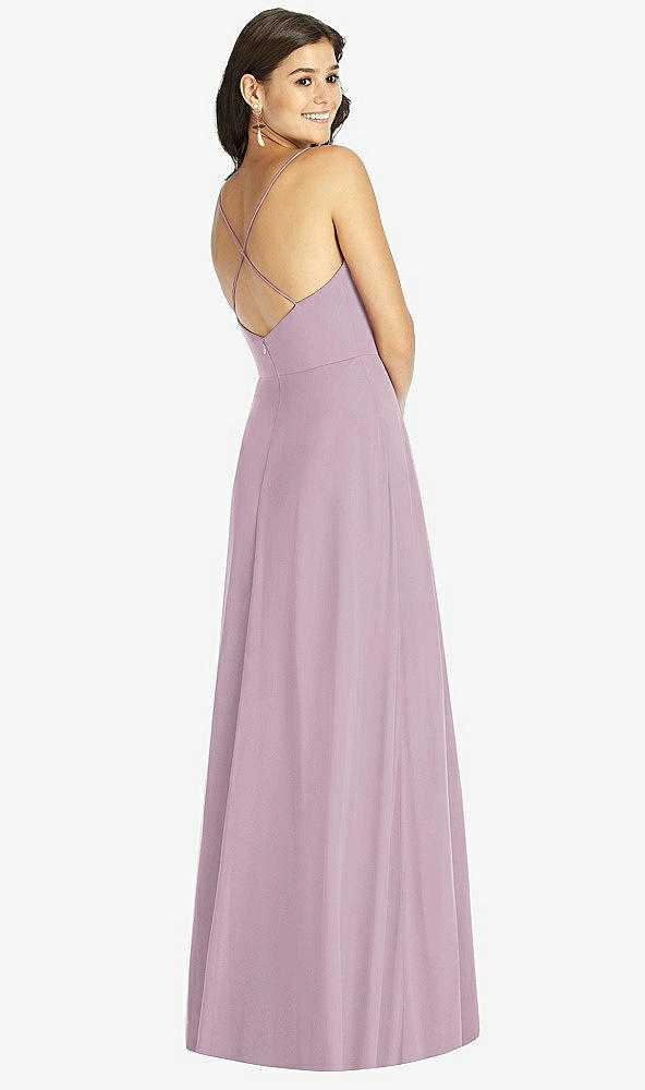 Back View - Suede Rose Criss Cross Back A-Line Maxi Dress