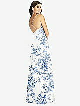 Rear View Thumbnail - Cottage Rose Dusk Blue Criss Cross Back A-Line Maxi Dress