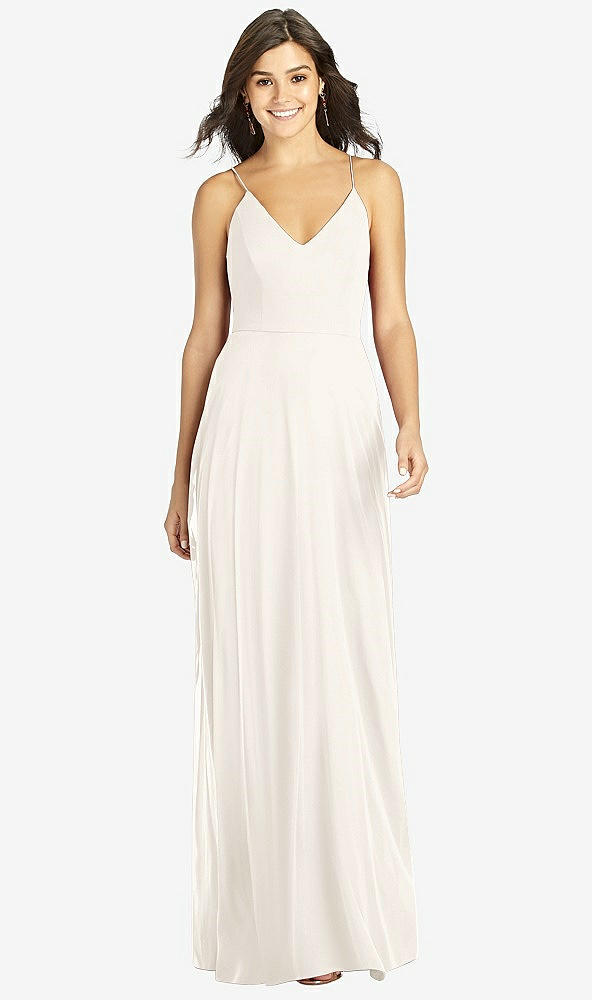 Front View - Ivory Criss Cross Back A-Line Maxi Dress