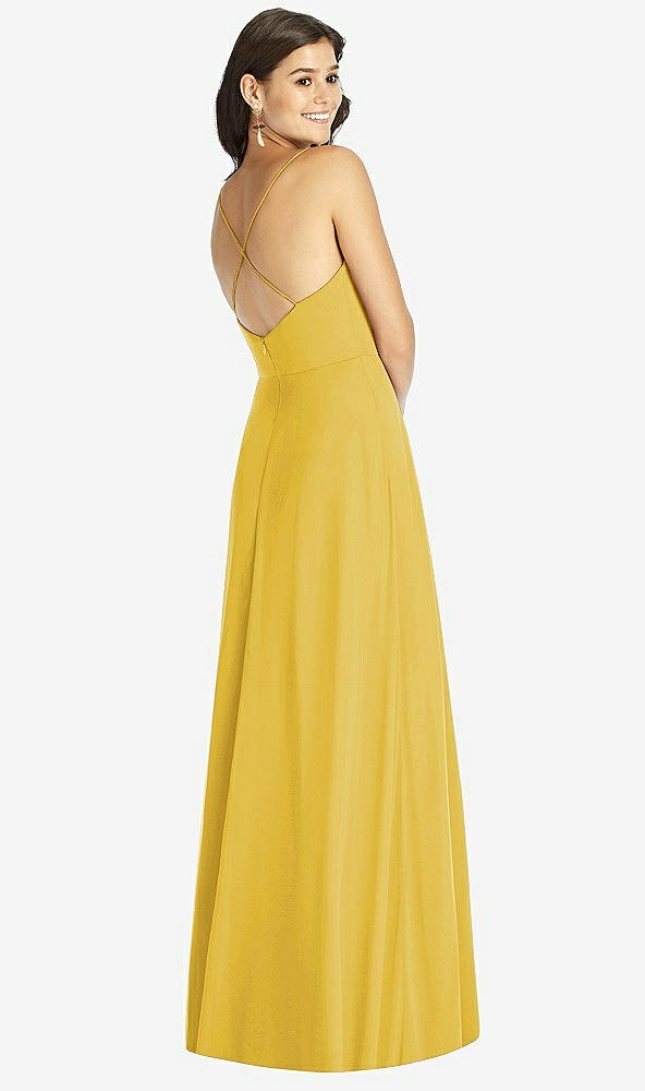 Back View - Marigold Criss Cross Back A-Line Maxi Dress