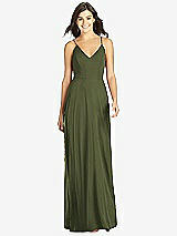 Front View Thumbnail - Olive Green Criss Cross Back A-Line Maxi Dress