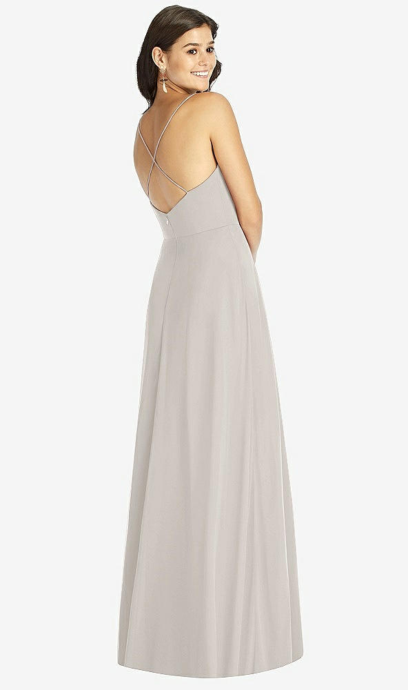 Back View - Oyster Criss Cross Back A-Line Maxi Dress