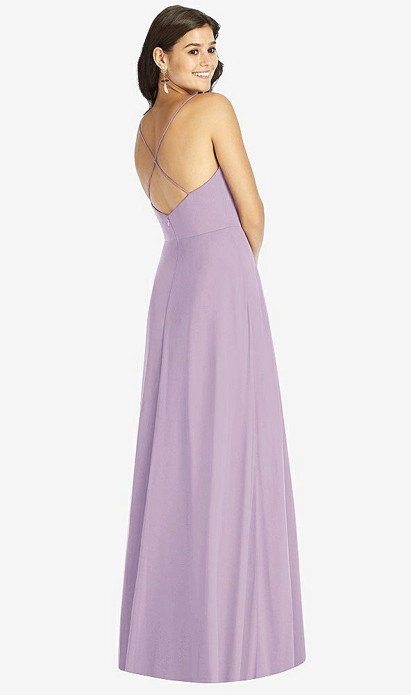 Back View - Pale Purple Criss Cross Back A-Line Maxi Dress