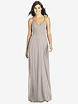 Front View Thumbnail - Taupe Criss Cross Back A-Line Maxi Dress