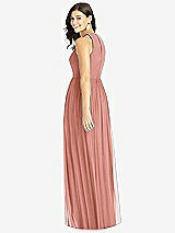 Rear View Thumbnail - Desert Rose Shirred Skirt Halter Dress with Front Slit
