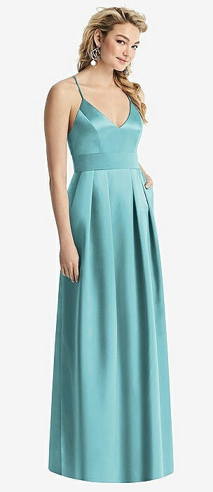 Long Chiffon Cross-Front Dress of Bridesmaids Spa