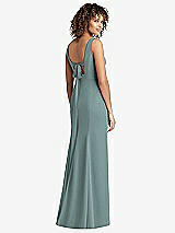 Front View Thumbnail - Icelandic Sleeveless Tie Back Chiffon Trumpet Gown
