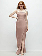 Front View Thumbnail - Bliss Tie-Back Cutout Trumpet Gown with Front Slit