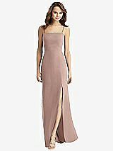 Rear View Thumbnail - Bliss Tie-Back Cutout Trumpet Gown with Front Slit
