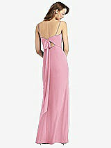 Front View Thumbnail - Peony Pink Tie-Back Cutout Trumpet Gown with Front Slit