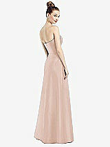Rear View Thumbnail - Cameo Strapless Notch Satin Gown with Pockets