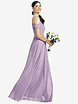 Alt View 1 Thumbnail - Pale Purple Cold-Shoulder V-Back Chiffon Maxi Dress