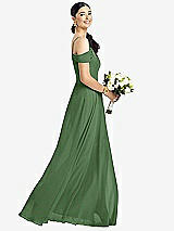 Alt View 1 Thumbnail - Vineyard Green Cold-Shoulder V-Back Chiffon Maxi Dress