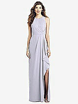 Front View Thumbnail - Silver Dove Sleeveless Chiffon Dress with Draped Front Slit