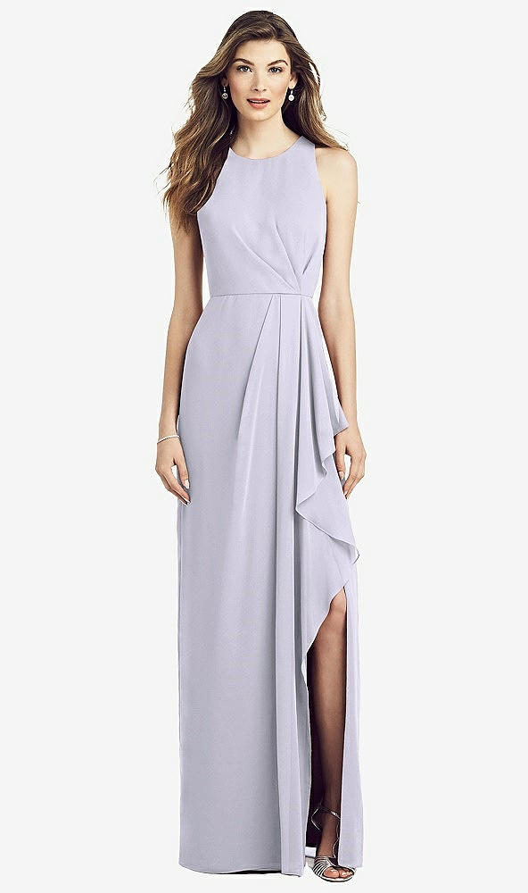 Front View - Silver Dove Sleeveless Chiffon Dress with Draped Front Slit