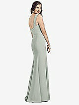 Rear View Thumbnail - Willow Green Sleeveless Seamed Bodice Trumpet Gown