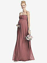 Front View Thumbnail - Rosewood Strapless Chiffon Shirred Skirt Maternity Dress