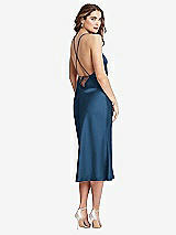 Alt View 1 Thumbnail - Dusk Blue Cowl-Neck Convertible Midi Slip Dress - Piper
