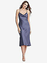 Front View Thumbnail - French Blue Cowl-Neck Convertible Midi Slip Dress - Piper