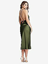 Alt View 1 Thumbnail - Olive Green Cowl-Neck Convertible Midi Slip Dress - Piper