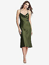 Front View Thumbnail - Olive Green Cowl-Neck Convertible Midi Slip Dress - Piper