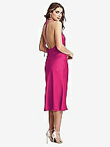 Rear View Thumbnail - Think Pink Cowl-Neck Convertible Midi Slip Dress - Piper