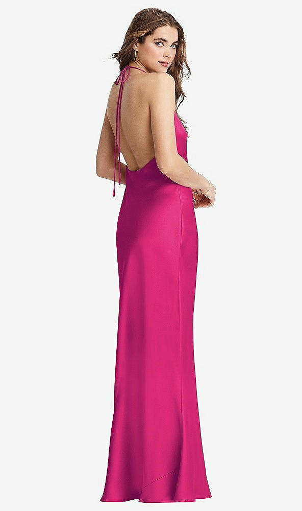 Front View - Think Pink Cowl-Neck Convertible Maxi Slip Dress - Reese