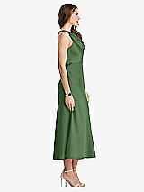 Side View Thumbnail - Vineyard Green Cowl-Neck Midi Tank Dress - Esme