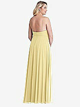 Alt View 2 Thumbnail - Pale Yellow High Neck Chiffon Maxi Dress with Front Slit - Lela