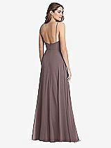 Rear View Thumbnail - French Truffle Square Neck Chiffon Maxi Dress with Front Slit - Elliott