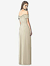 Rear View Thumbnail - Champagne Off-the-Shoulder Ruched Chiffon Maxi Dress - Alessia
