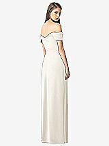 Rear View Thumbnail - Ivory Off-the-Shoulder Ruched Chiffon Maxi Dress - Alessia