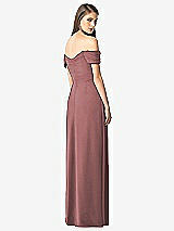 Rear View Thumbnail - Rosewood Off-the-Shoulder Ruched Chiffon Maxi Dress - Alessia