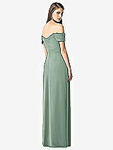 Rear View Thumbnail - Seagrass Off-the-Shoulder Ruched Chiffon Maxi Dress - Alessia