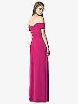 Rear View Thumbnail - Think Pink Off-the-Shoulder Ruched Chiffon Maxi Dress - Alessia