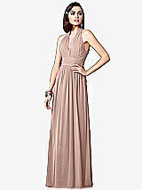 Front View Thumbnail - Bliss Ruched Halter Open-Back Maxi Dress - Jada
