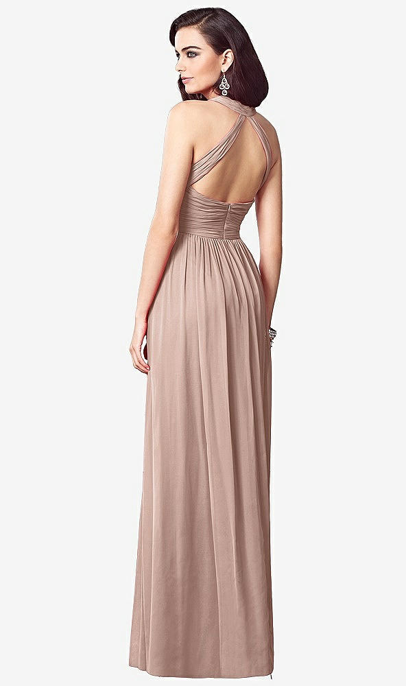 Back View - Bliss Ruched Halter Open-Back Maxi Dress - Jada