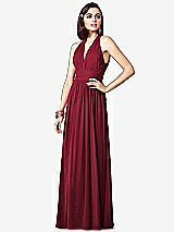 Front View Thumbnail - Burgundy Ruched Halter Open-Back Maxi Dress - Jada