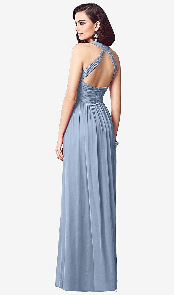 Back View - Cloudy Ruched Halter Open-Back Maxi Dress - Jada