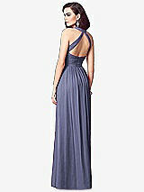 Rear View Thumbnail - French Blue Ruched Halter Open-Back Maxi Dress - Jada