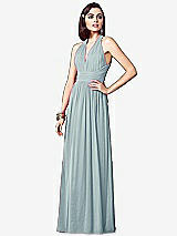 Front View Thumbnail - Morning Sky Ruched Halter Open-Back Maxi Dress - Jada