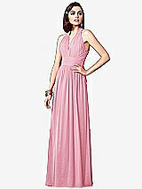Front View Thumbnail - Peony Pink Ruched Halter Open-Back Maxi Dress - Jada